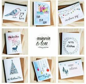 Eco Christmas cards and stationery, Made in Melbourne, Minnie&Lou 