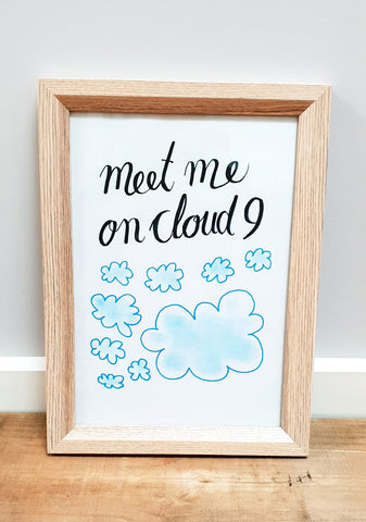 "Meet Me on Cloud 9"  Nursery / Kids / Teenage decor / digital download