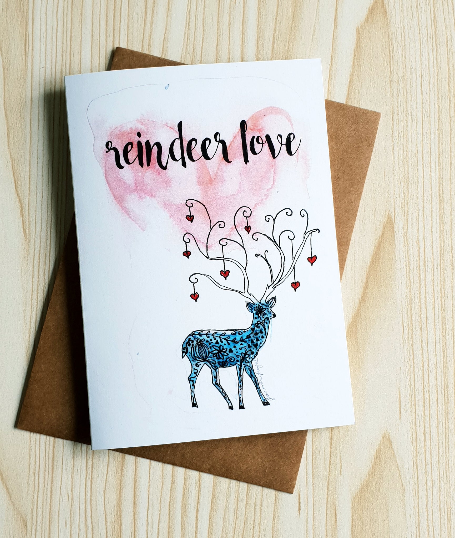 Reindeer Love Christmas card by Minnie&Lou
