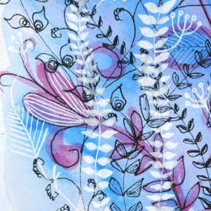 Blue and white modern floral art prints Melbourne 
