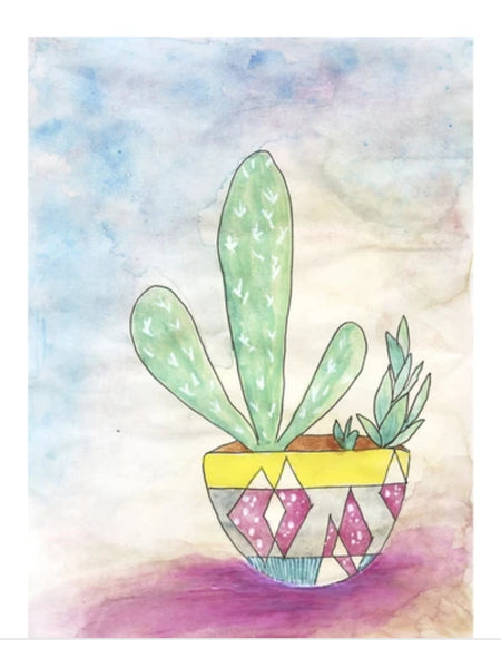 'Cute Cactus 1&2' Archival Art Print Set