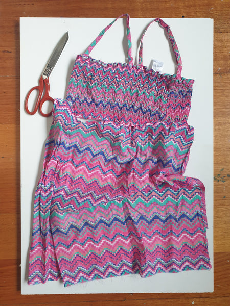 Eco friendly wheat bag made with upcycled fabric 'Colourful Abstract'