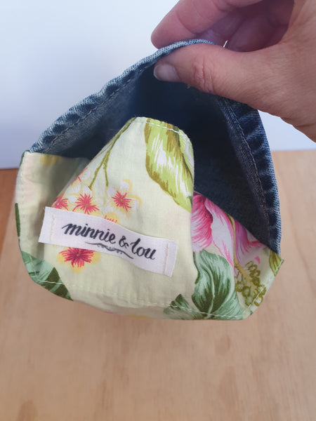 Eco friendly wheat bag made with upcycled fabric - Hibiscus flower Print