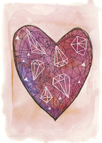 Geometric Heart Wall Art Print