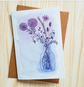 'From My Garden' Modern Floral Greeting Card by Minnie&Lou