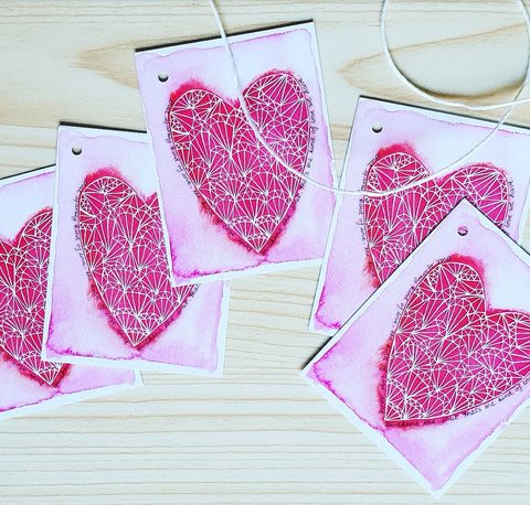 Love heart gift tags, Minnie&Lou,  made in Melbourne Australia