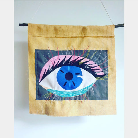 "Eye am here for You" - Friendship Gift Wall Hanging, made from upcycled textiles