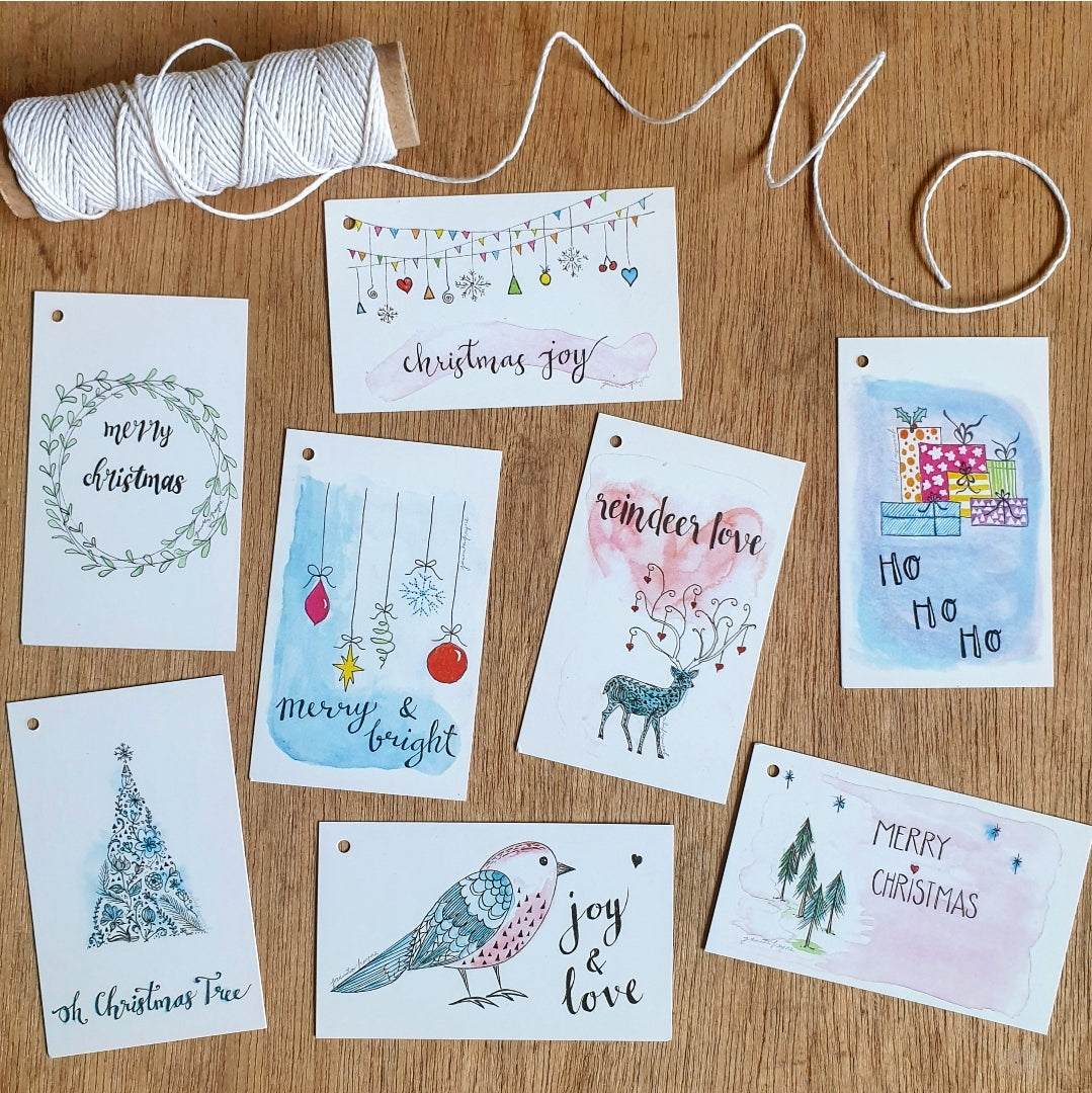 Christmas Gift Tags set of 8 assorted Minnie&Lou designs