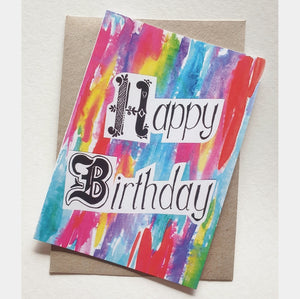 Modern Abstract Happy Birthday Card by Minnie&Lou