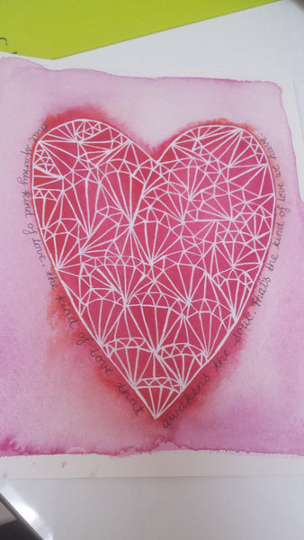 'That Sparkly Love' Geometric patterned heart print