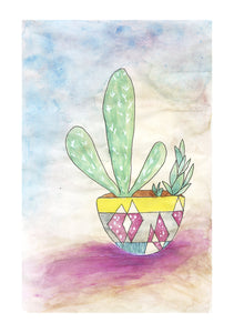 Cute Cactus No.1 wall art print by Minnie&Lou, made in Melbourne Australia