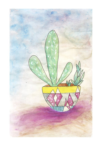 Cute Cactus No.1 wall art print by Minnie&Lou, made in Melbourne Australia