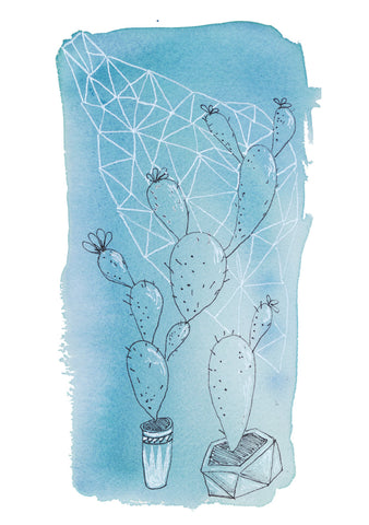 'Cactus in the Sun' archival wall art print
