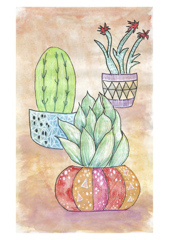 Cute Cactus No.2 archival wall art print by Melbourne art print brand Minnie&Lou