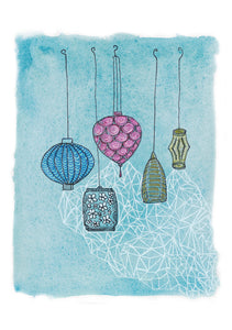 Lanterns art print by Minnie&Lou 