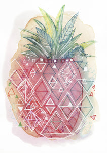 'Pineapple Pop' wall art print, lovely for teenage decor, nurseries, kitchen and living rooms.