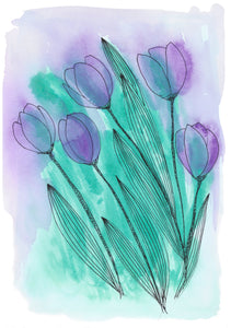 Purple Tulips archival art print, Melbourne Australia 