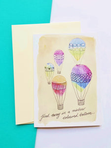 Hot Air Balloon Blank Greeting Card
