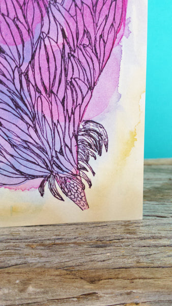 Detail of Fairy Floss Posy greeting card, printed on 100% recycled card stock, made in Melbourne Australia