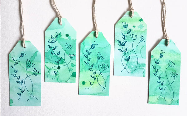 Hand made original botanical gift cards, by Minnie&Lou
