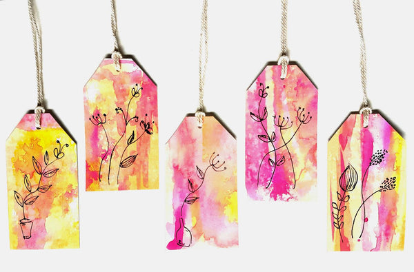 Bright Modern Floral Gift Tags by Minnie&Lou