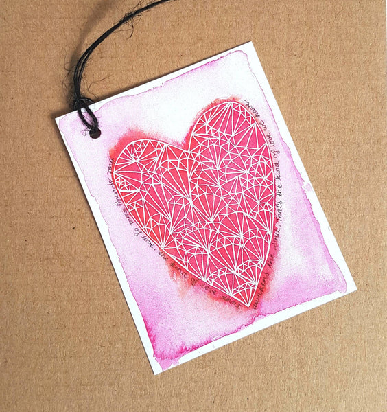 Set of 5 Love Heart Gift Tags