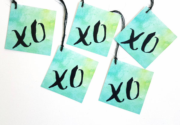 XO gift tags, love gift tags 