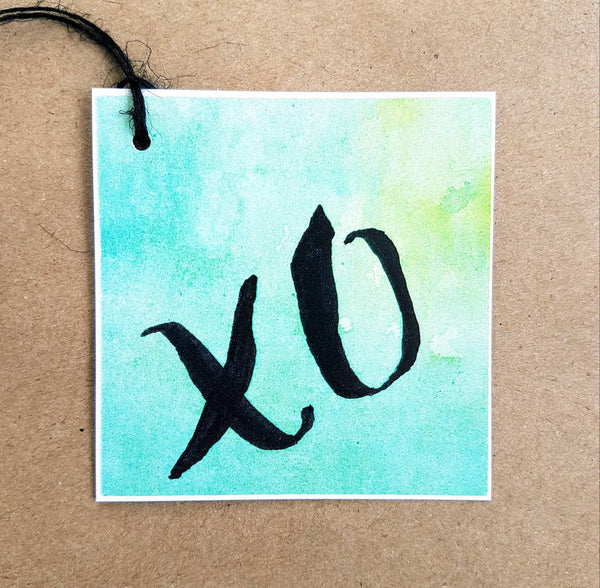 Valentines gift tags , xo gift tags featuring modern calligraphy / brush lettering