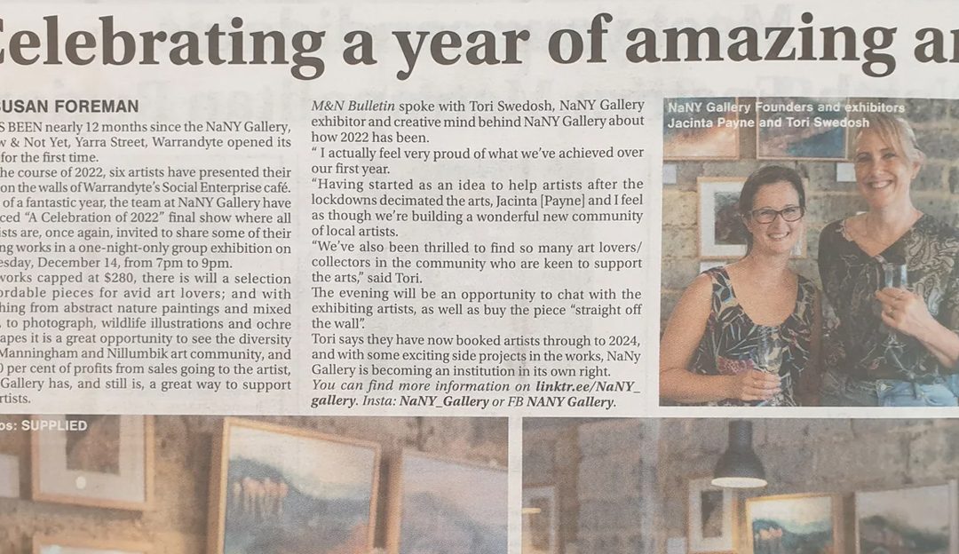 Group exhibition at NaNY Gallery Warrandyte!